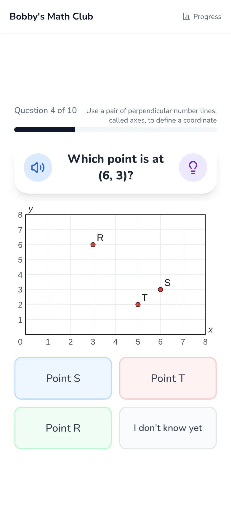 A 5th grade question about points on a coordinate plane